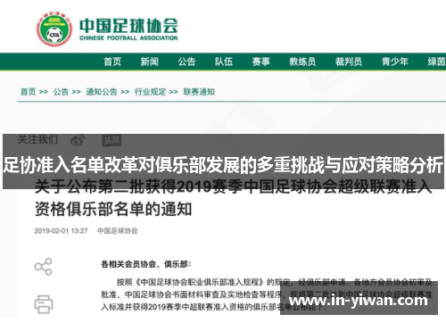 足协准入名单改革对俱乐部发展的多重挑战与应对策略分析